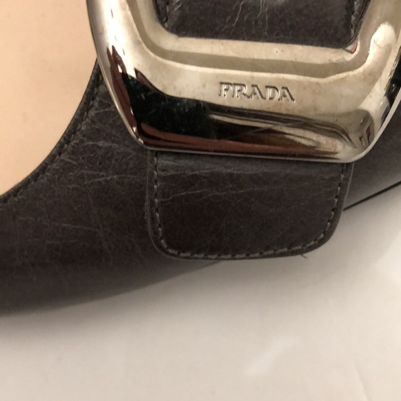 PRADA AUTHENTIC MADE IN ITALY VINTAGE LEATHER SHOES WOMENS SIZE 40 - Picture 6 of 14